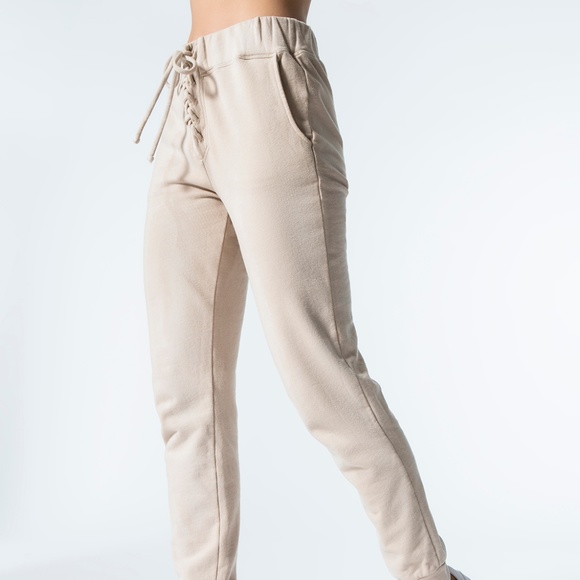 Carbon38 Pants - Year of Ours Lace Up Football Joggers/Sweats